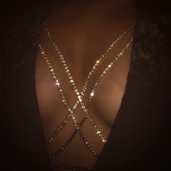 Sexy Crystal Rhinestone Cage Bra Harness - Picture 4 of 15